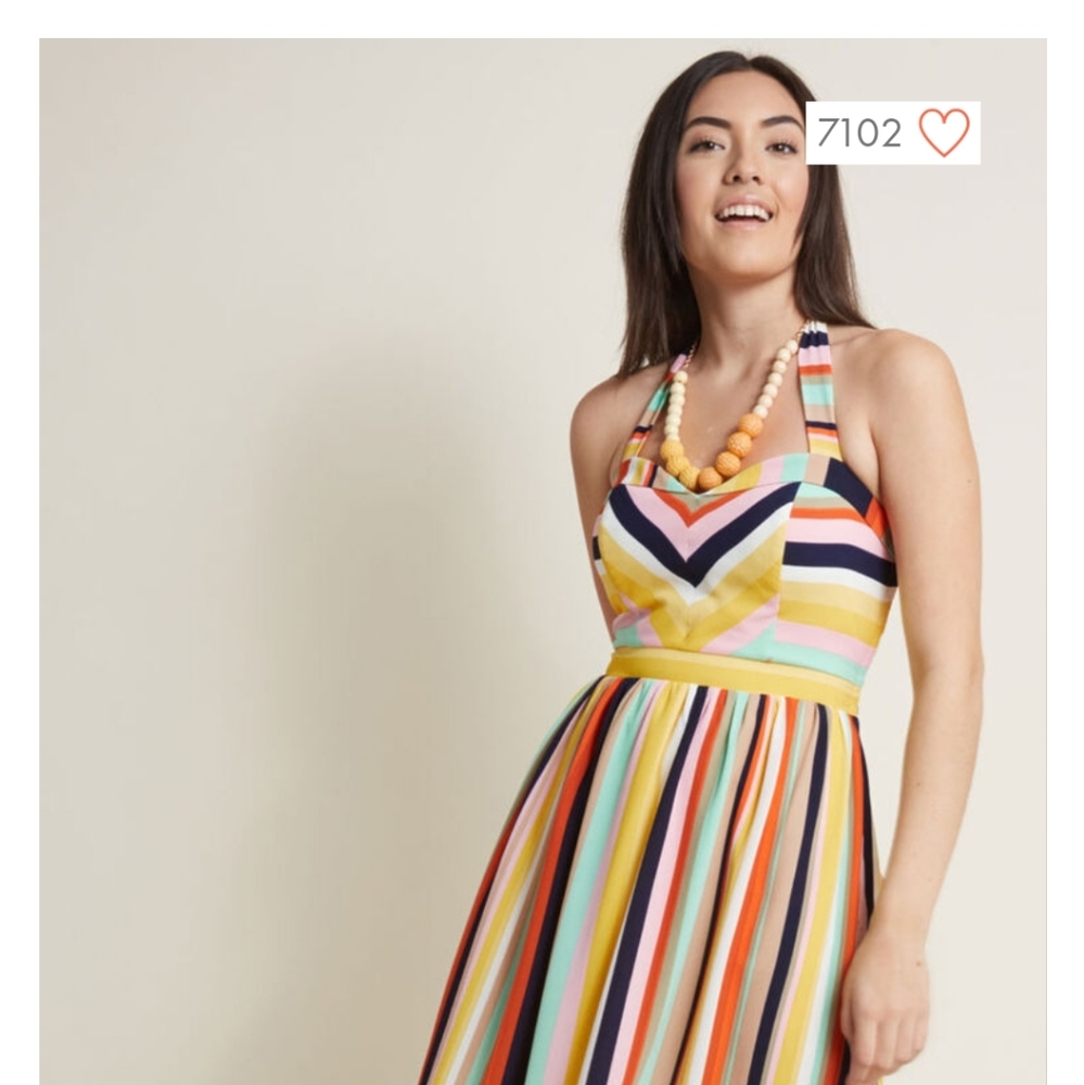 Modcloth stiped halter dress 1X